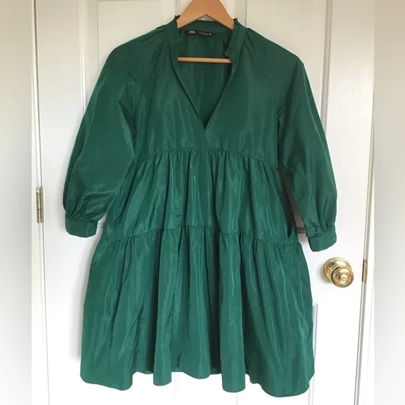 green emerald velvet dress Always On My Mind Emerald Green Velvet Babydoll Dress, X-Large - The Mint Julep Boutique main image 0